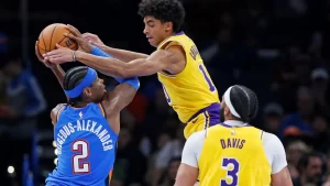 Read more about the article the OKC Thunder vs. LA Lakers NBA game live stream, check the TV channel, start time, and game odds.